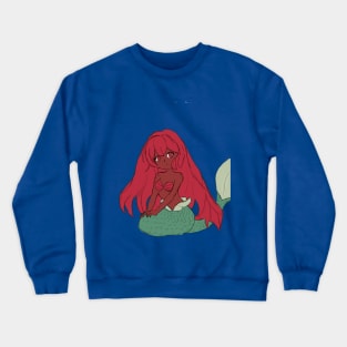 Redheaded Mermaid with Dark Skin: Mystical Enchantment of the Sea Crewneck Sweatshirt